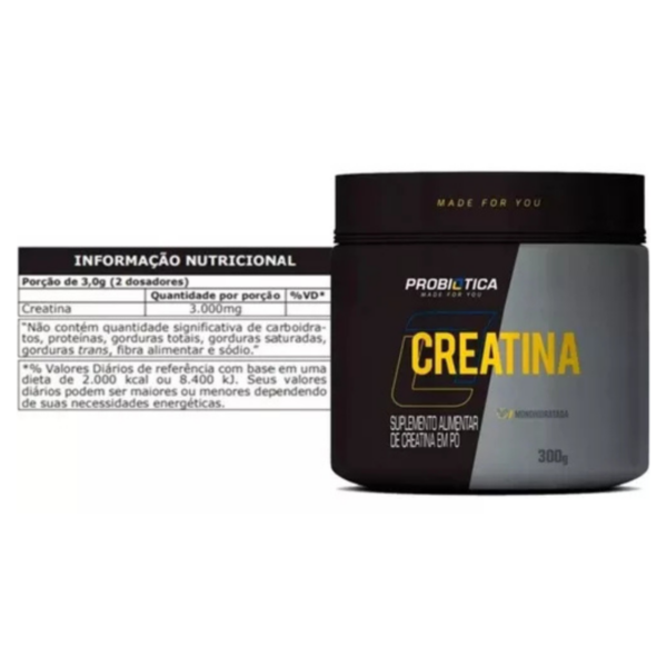 Creatina 300g - Probiótica - Monohidratada - Imagem 2
